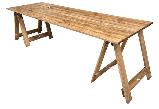 Rustic Wooden Dining Trestle Table